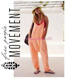 FP MOVEMENT BY FREE PEOPLE Hot Shot Onesie Pastel Peach Medium NWT
